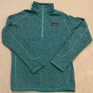Heathered teal green Patagonia 1/4 zip top